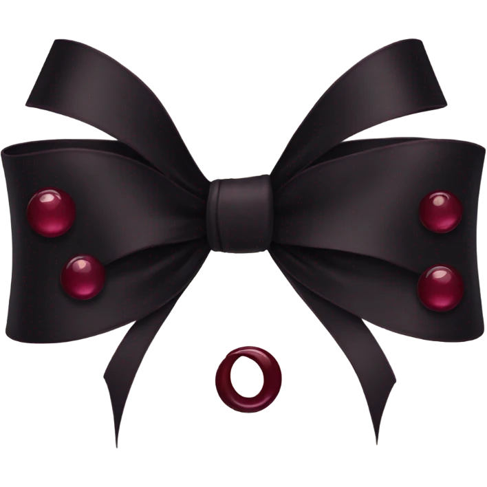 Gothic style black ribbon with burgundy red moons emoji
