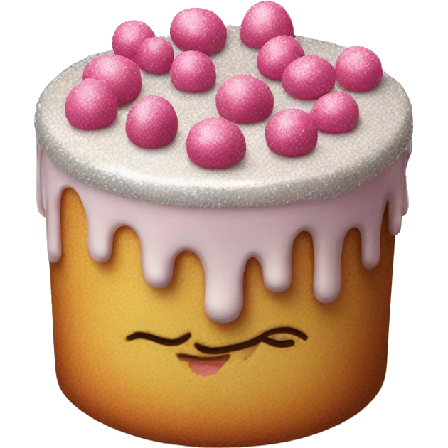 Realistic cake with glitter emoji