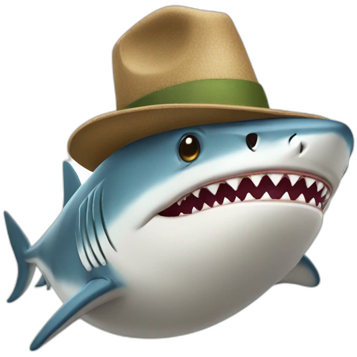 shark with a hat emoji