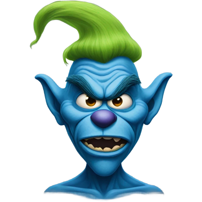 blue grinch evil emoji