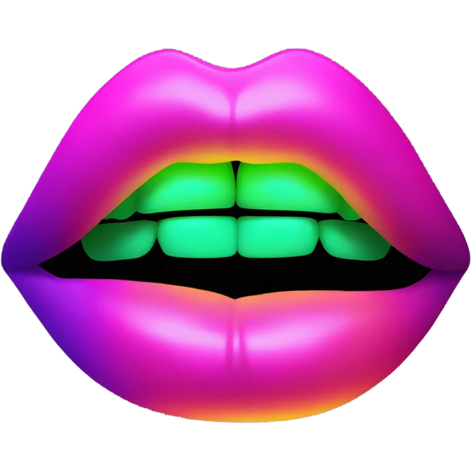 Neon lips emoji
