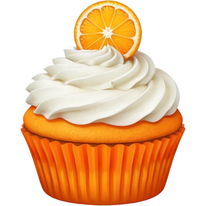 orange cupcake with slice of orange on top























 emoji