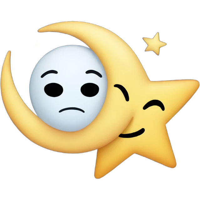 Moon hugging the star emoji