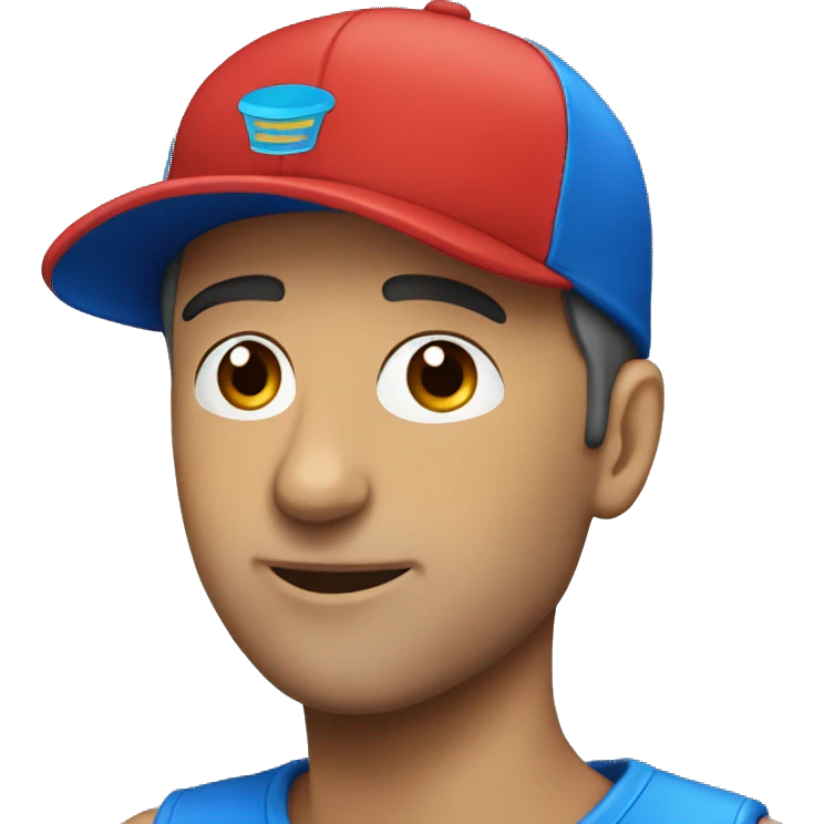 Gorra roja y azul emoji