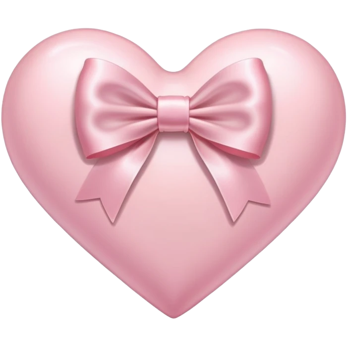 light pink heart with light pink bow emoji