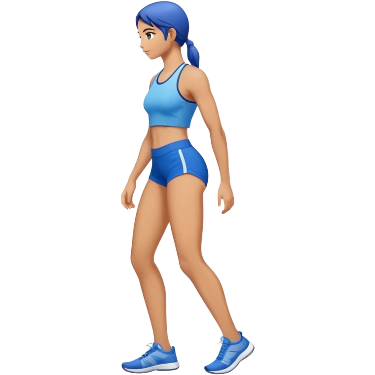 side-view blue shorts glute-bridges emoji