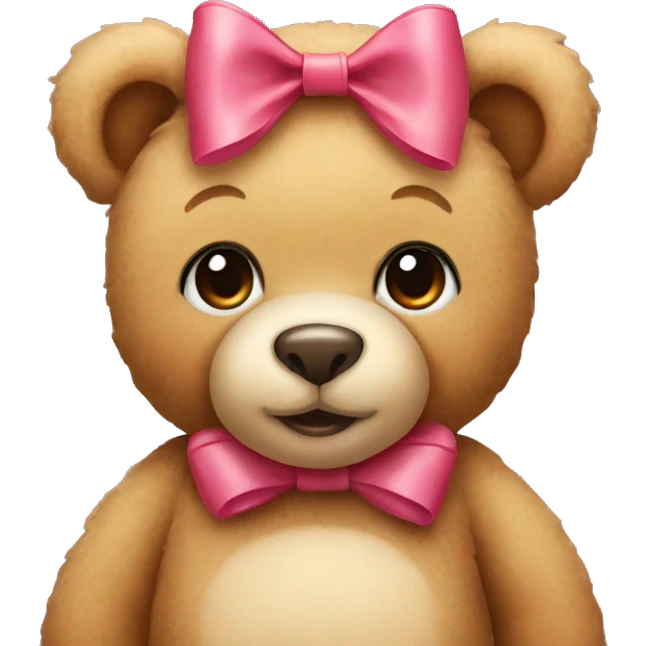 A cute teddy bear with a bow on its head  emoji