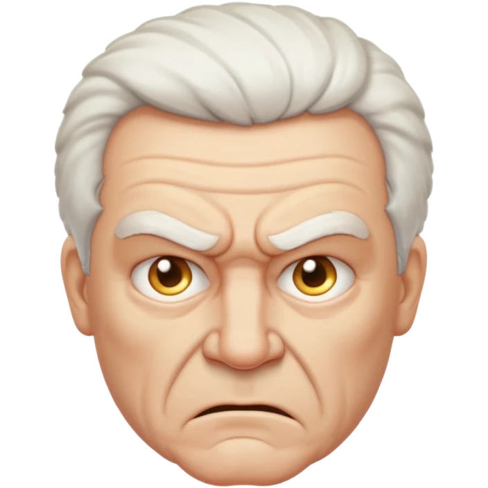 Angry older white male Italian angel cartoon face emoji