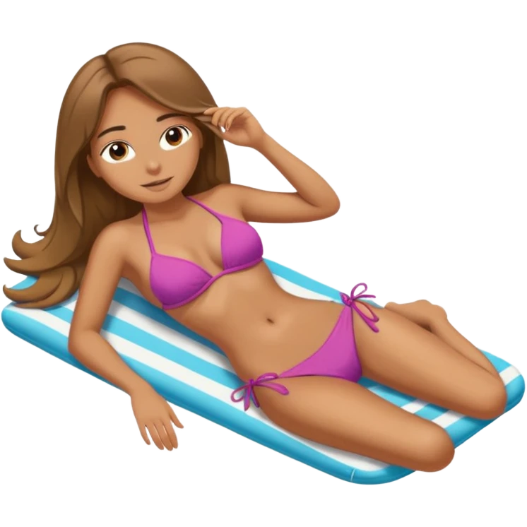 girl laying down sunbathing emoji