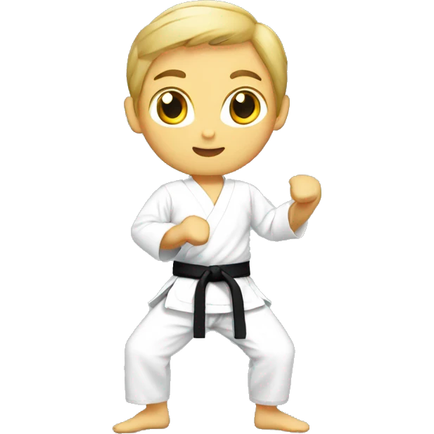 Karate boy with white belt emoji
