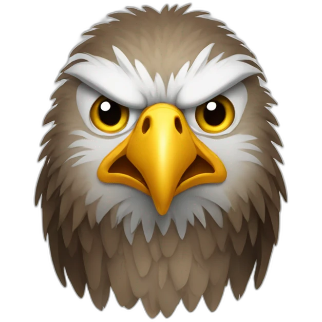Eagle with an angry face emoji