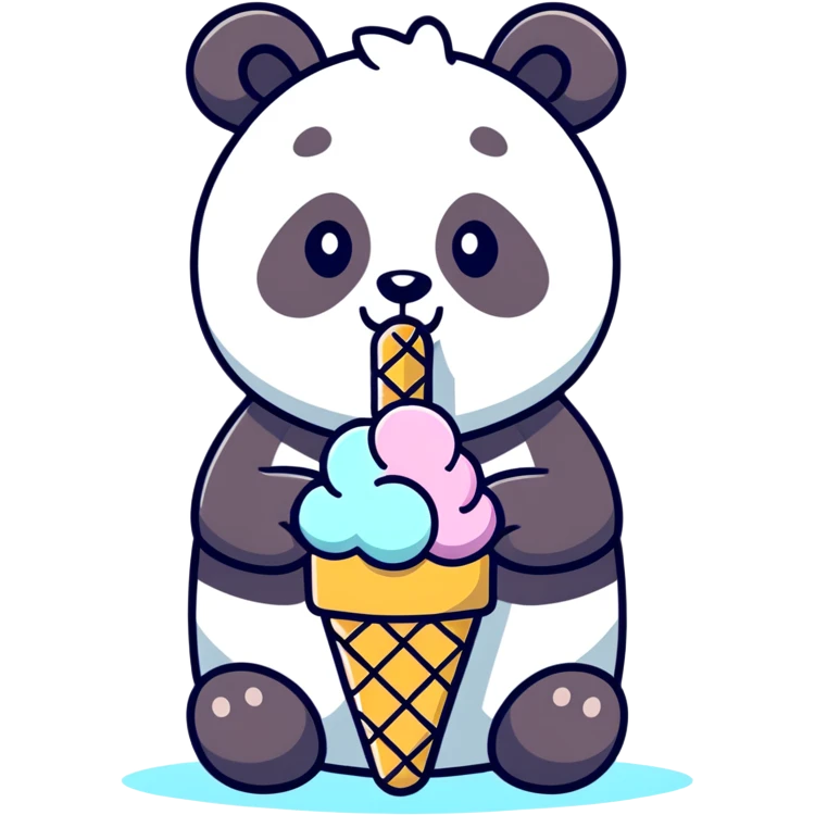 Panda eating ice cream emoji
