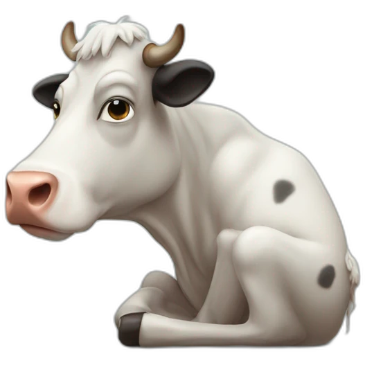 sad cow depressed emoji