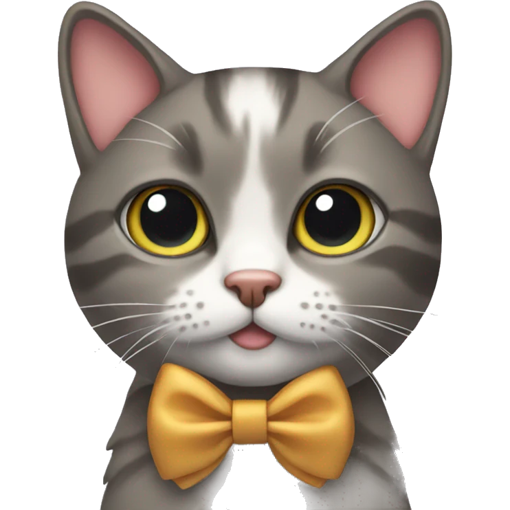 Cat wearing bow emoji