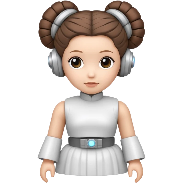 adorable toy robot featuring Princess Leia's double hair buns emoji