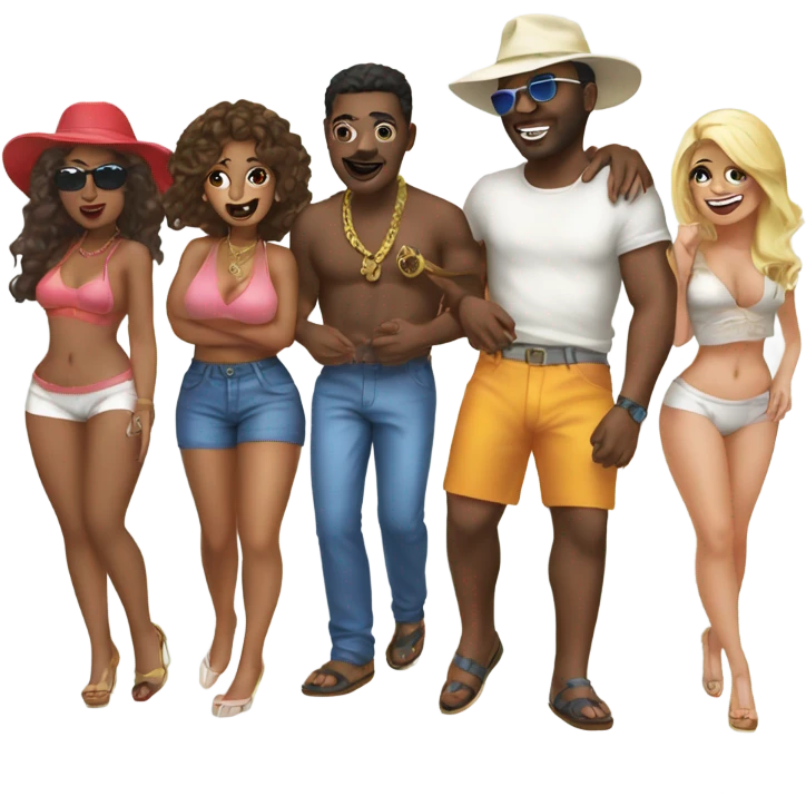 A yacht party with booty shake emoji