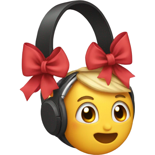 Apple headphones with bows on them emoji