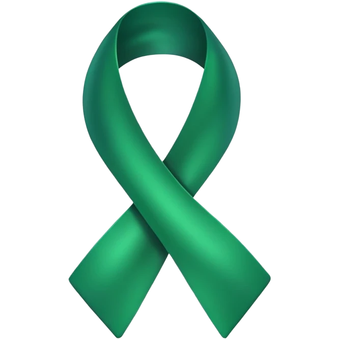 shiny green cancer ribbon emoji