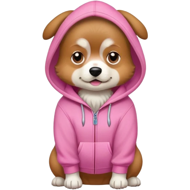  dog wearing a pink hoodie  emoji
