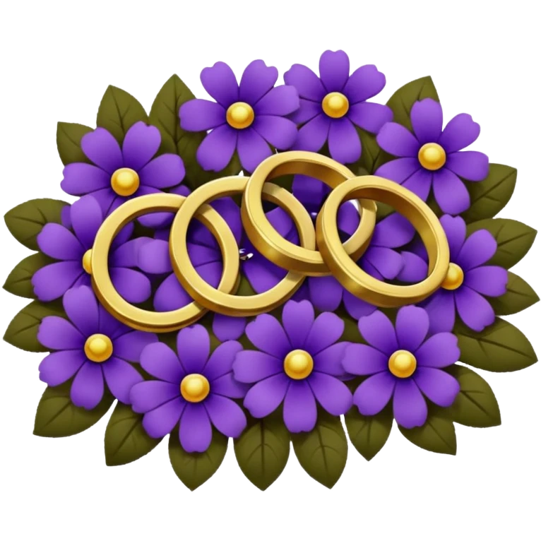 в цветах #B531C6 #B93FC4 #BC74DA #FED3FF   фиолетовый цвет ,темно фиолетовый кольцо золотые  лежат emoji