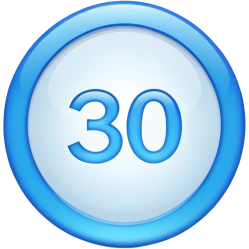 circle with a 30 on it in the middle. emoji