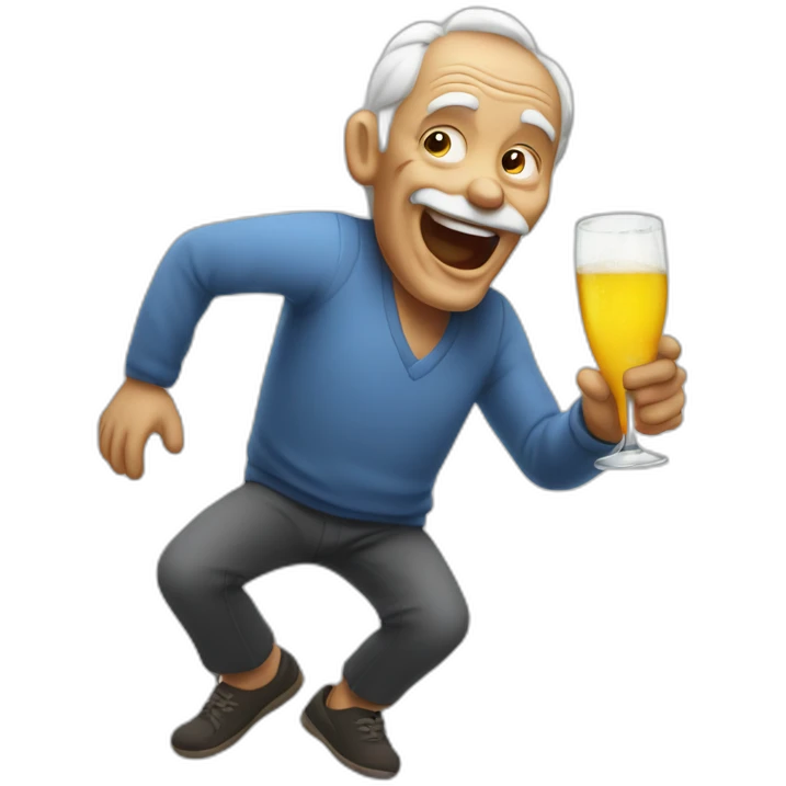 Old man partying like crazy emoji