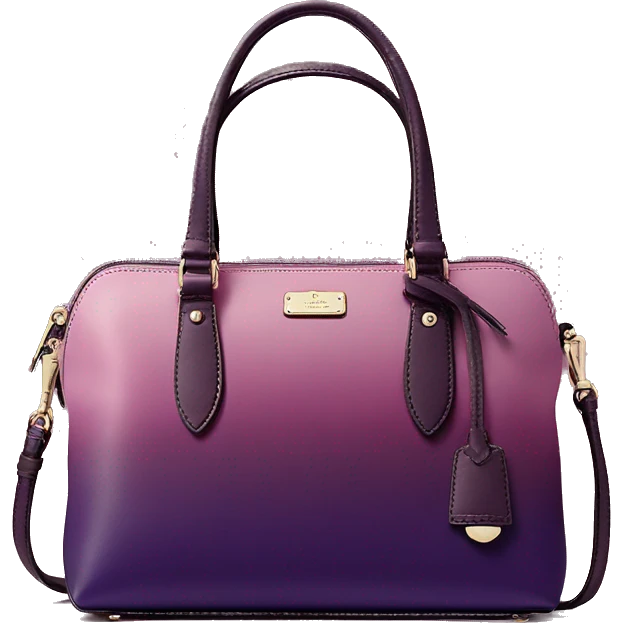 Realistic isolated plum purple to wine color ombre Kate Spade satchel purse.  emoji