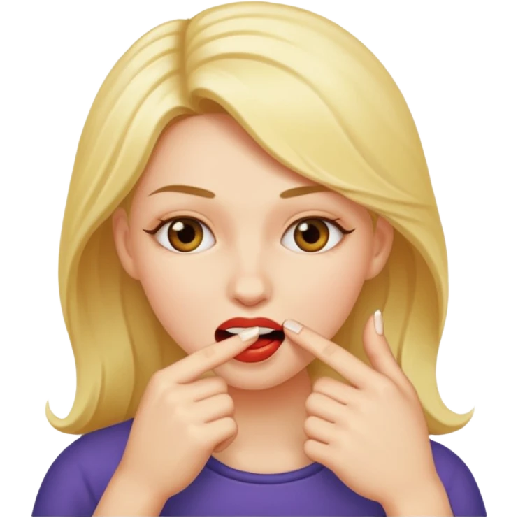 Woman biting her finger emoji