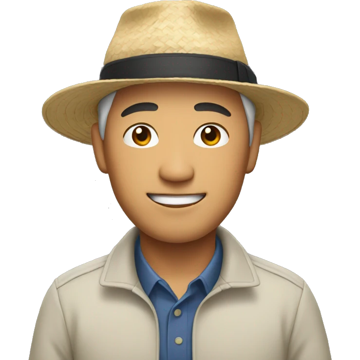 Asian man with hat emoji