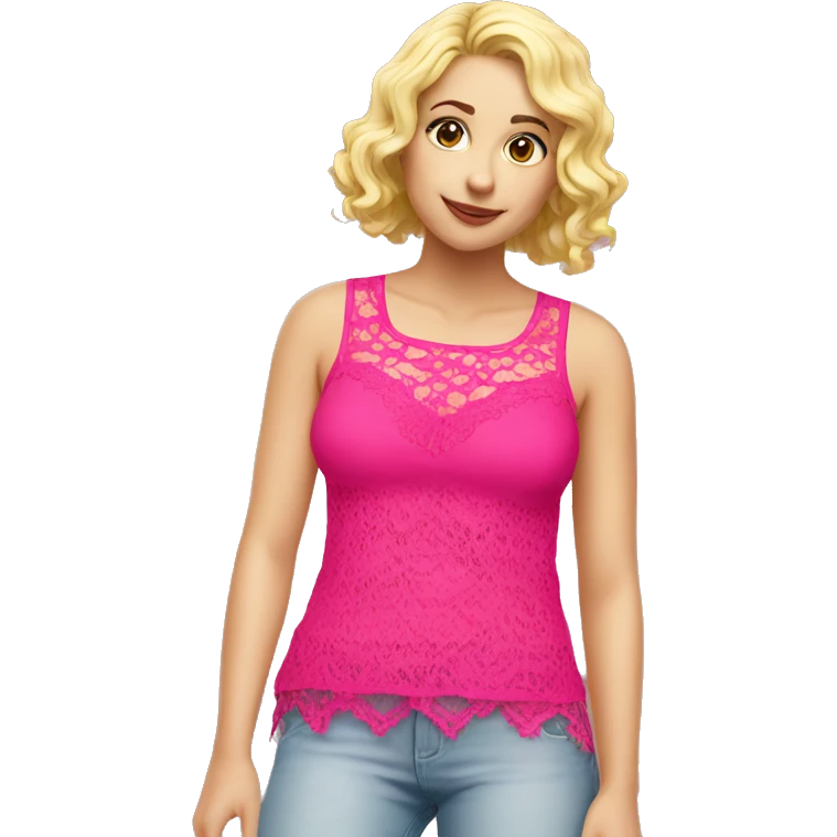  Hot pink top with lace emoji