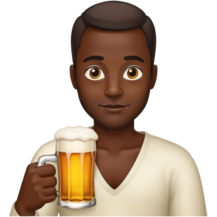Dark Black Guy with Beer  emoji