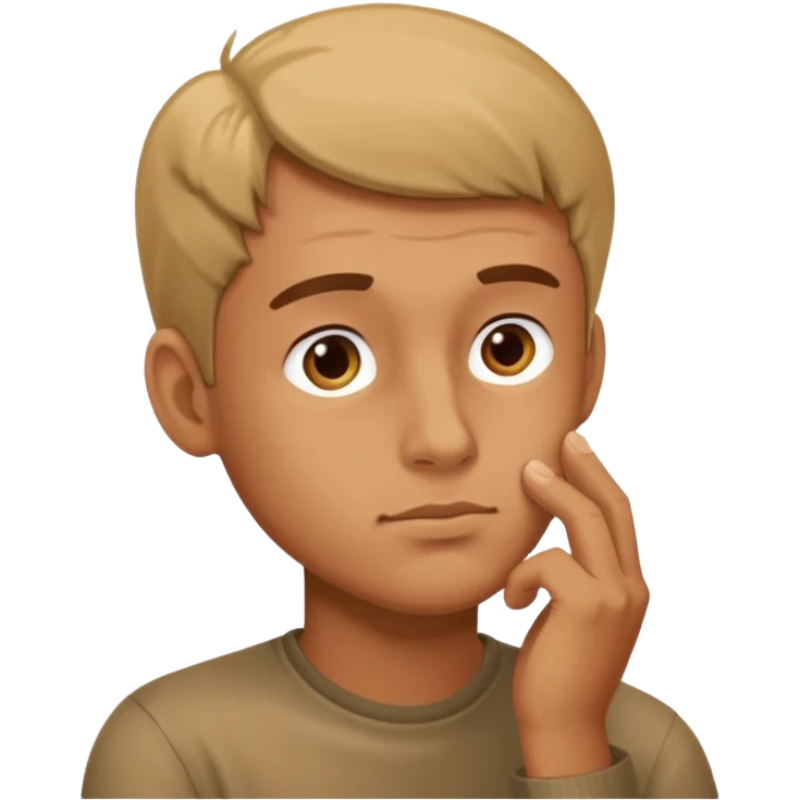 man rubbing chin in thought emoji