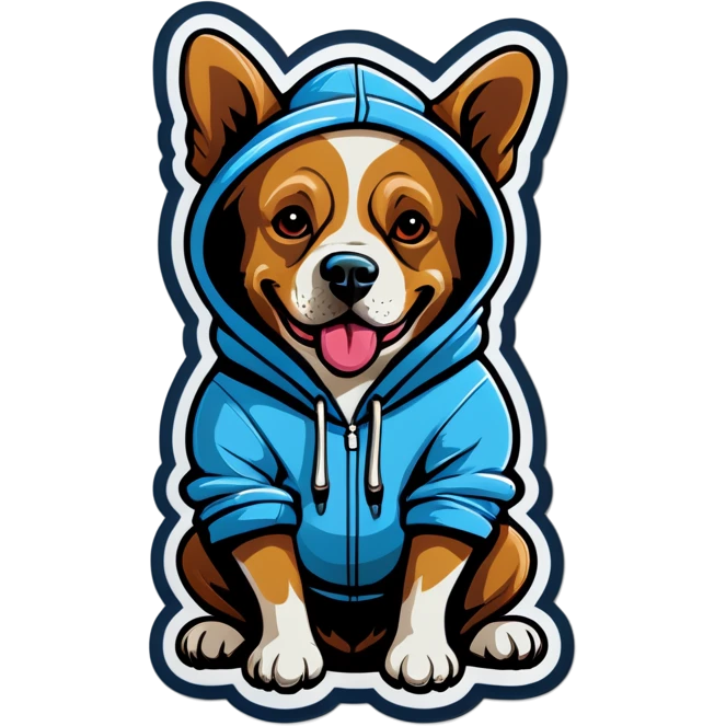 Dog wearing hoodie emoji