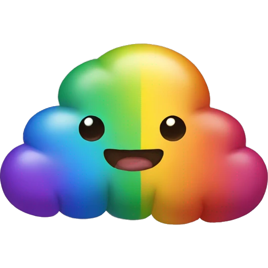 Rainbow poop emoji