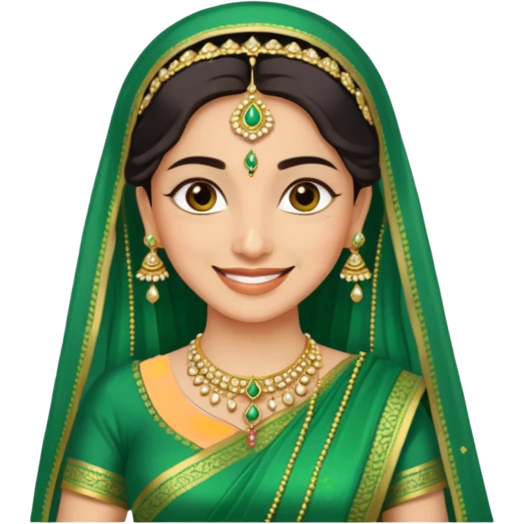 bride in green saree emoji