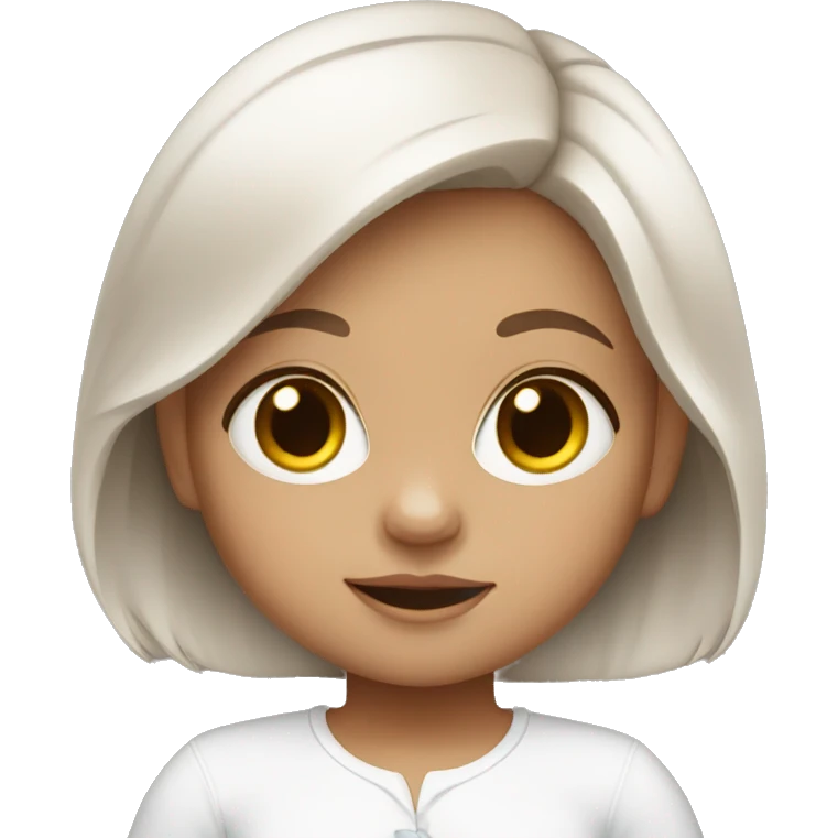 White baby girl with brown hair  emoji