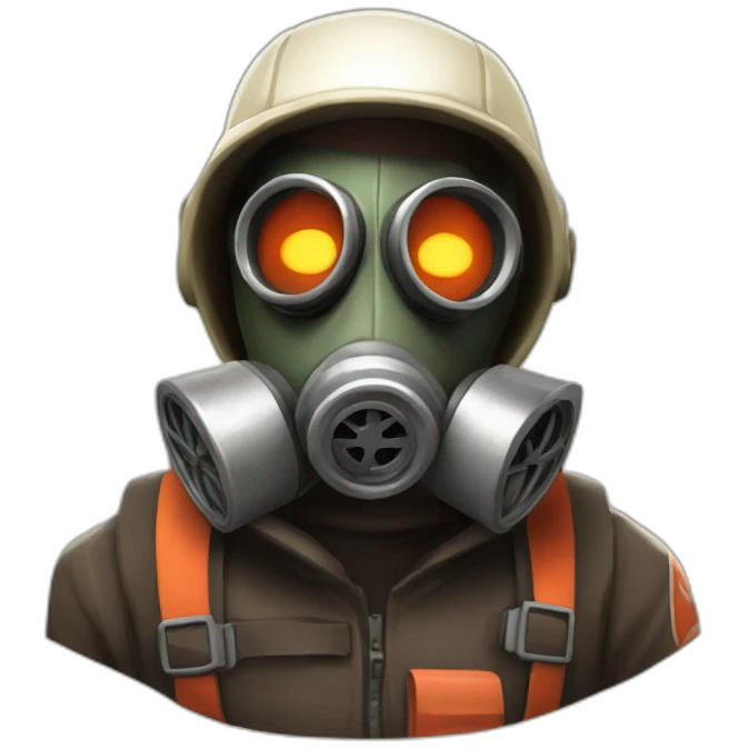 Pyro from Team fortress 2 with gas mask emoji