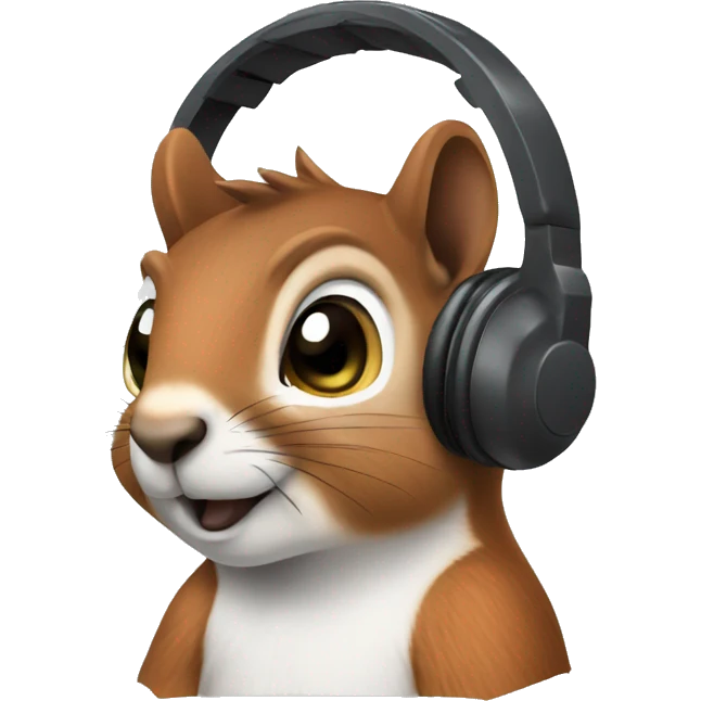 squirrel with telephone headset emoji