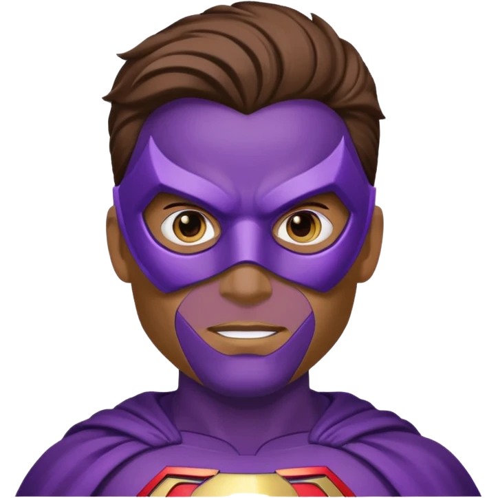 mask wearing man superhero purple with big earrings emoji