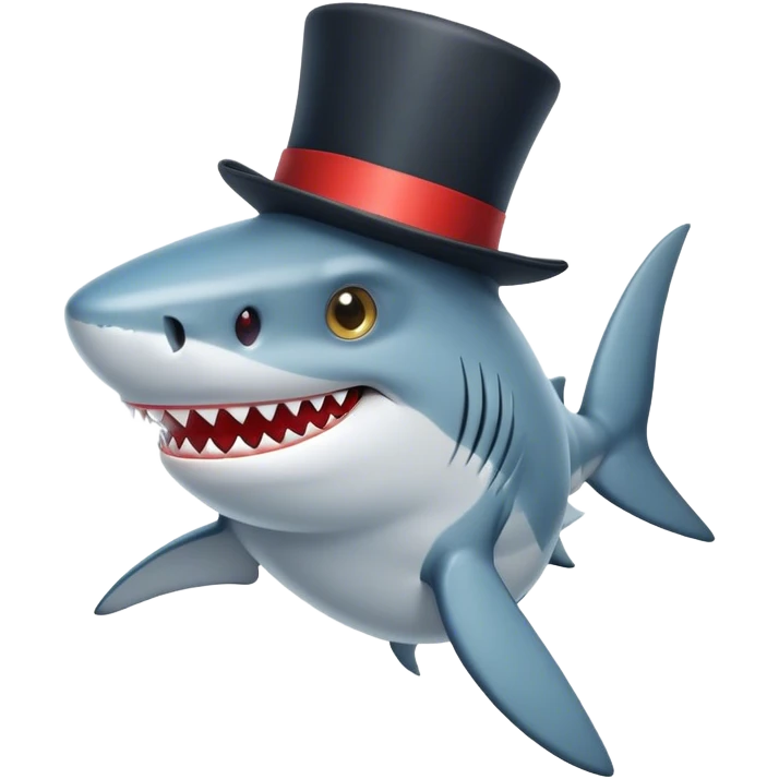 Shark with a top hat emoji