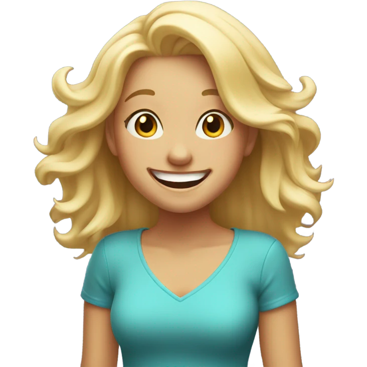 Blonde girl laughing  emoji