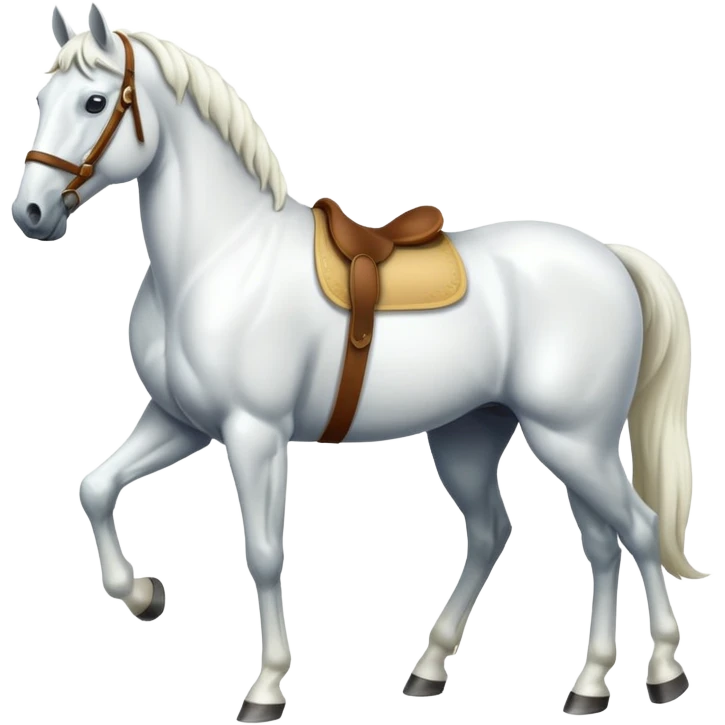 The white horse is realistic up close emoji