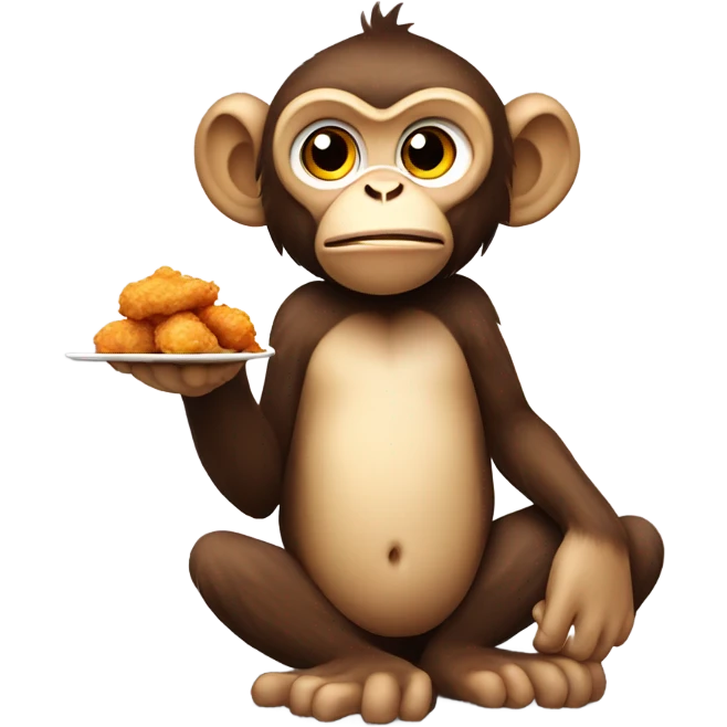 Monkey with fries chicken emoji