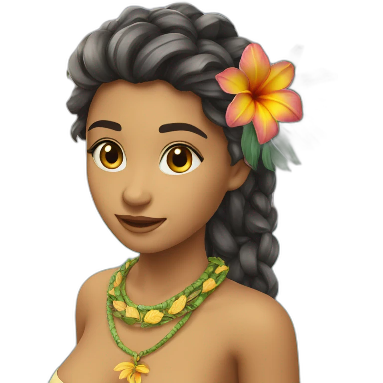 Soleil avec un collier tahitien emoji