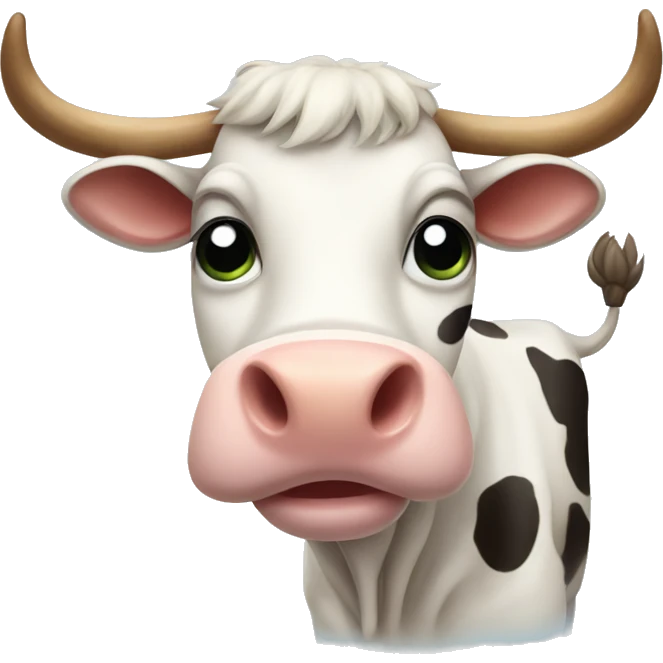 Cow with a bow emoji