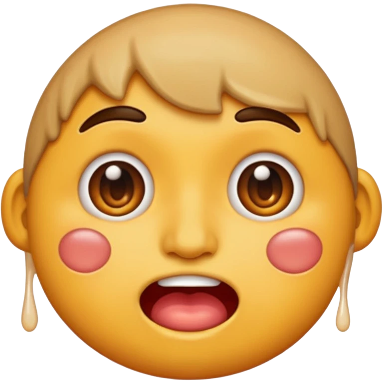 Hot face emoji with drool on chin  emoji