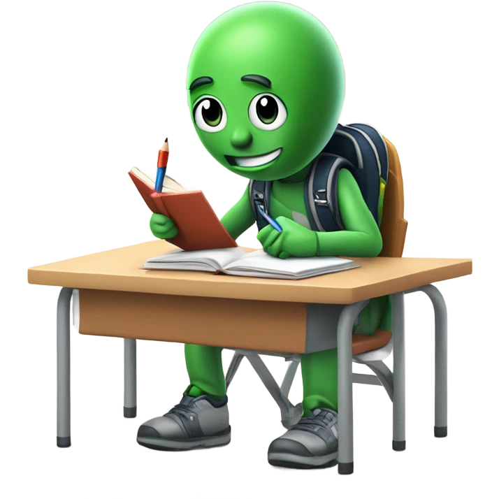 Martian at school emoji
