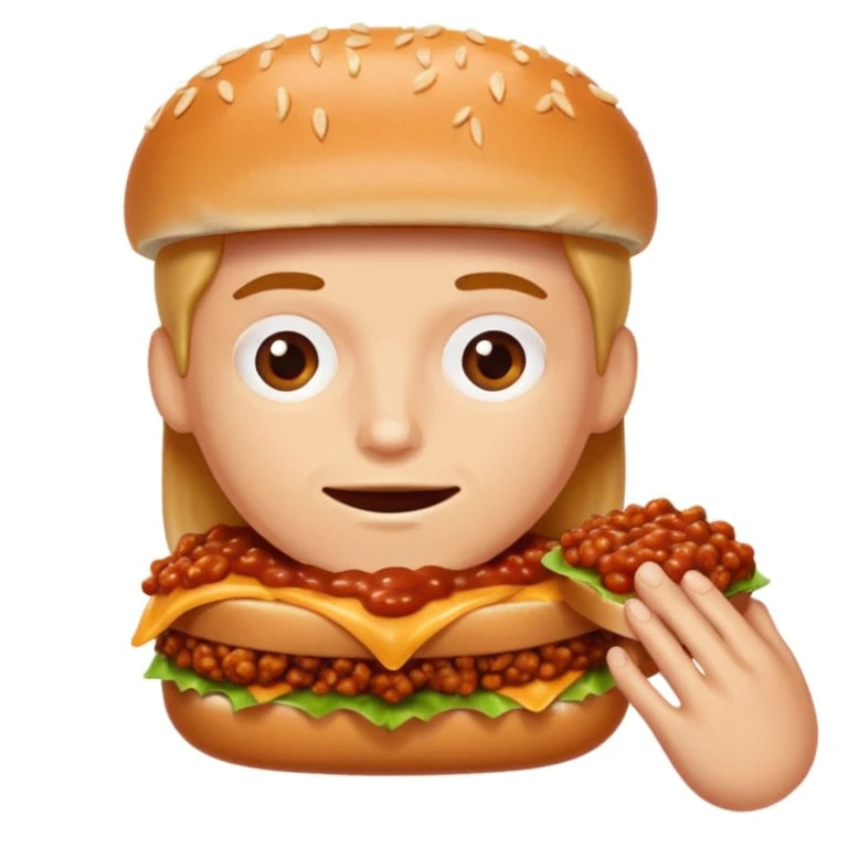 person eating sloppy joe emoji