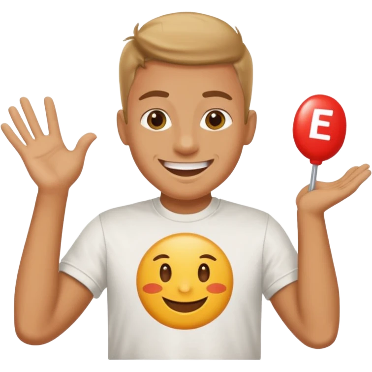 enthisuastic luncher  with   "E///"     emoji