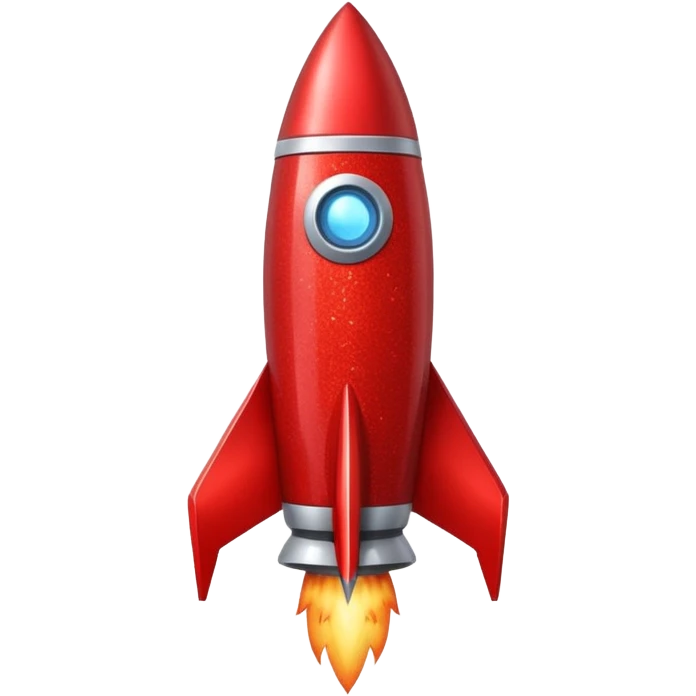 red glitter rocket  emoji